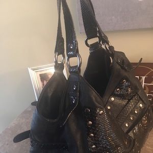 BeBe classic Black double strap bag